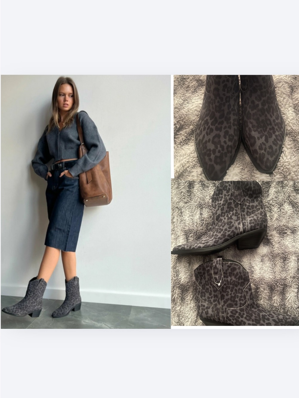 Nine West Abreve Women's Suede Cowboy Ankle Boots.